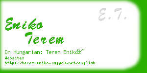 eniko terem business card